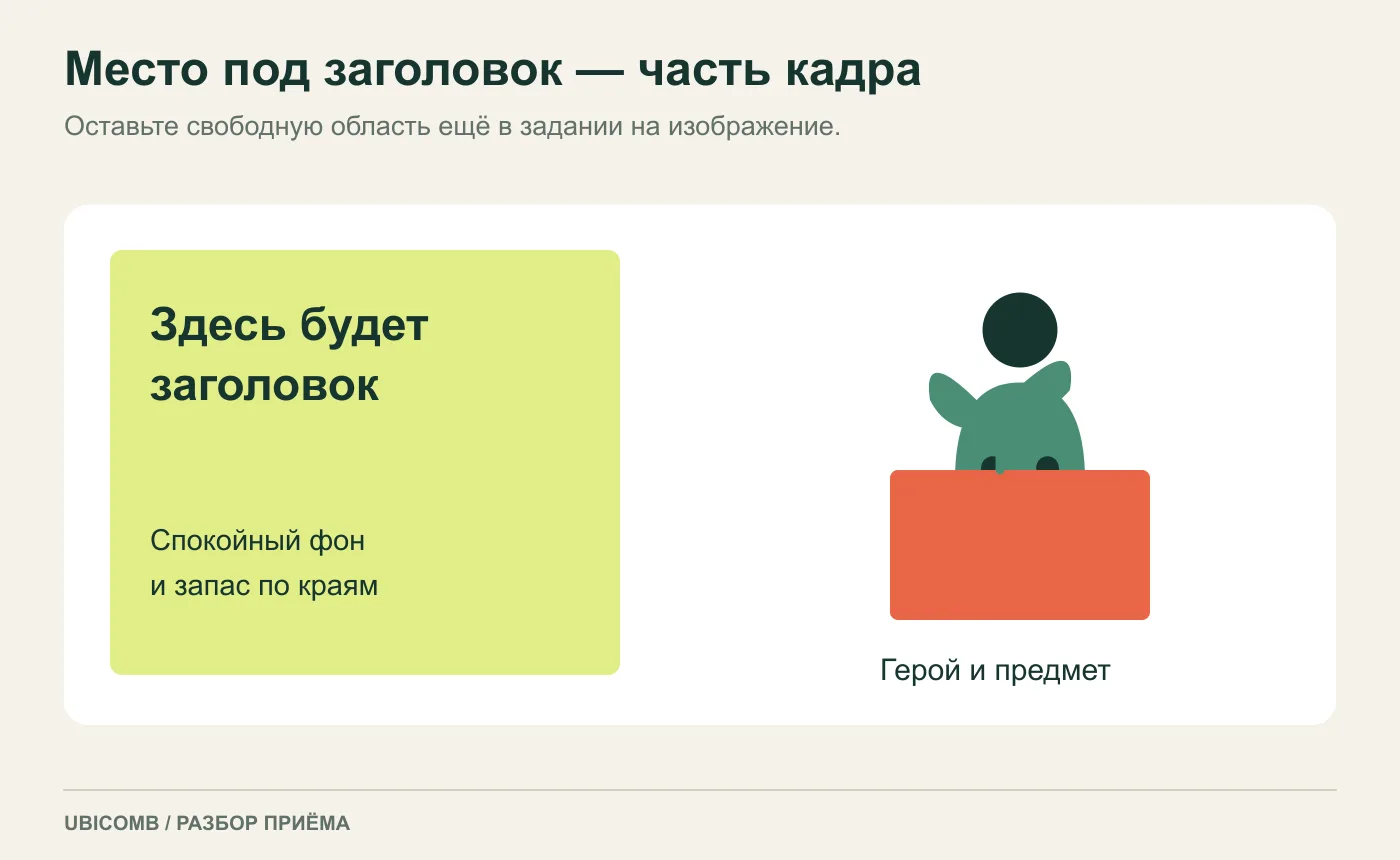 До сравнения моделей определите расположение героя и свободное поле под заголовок.